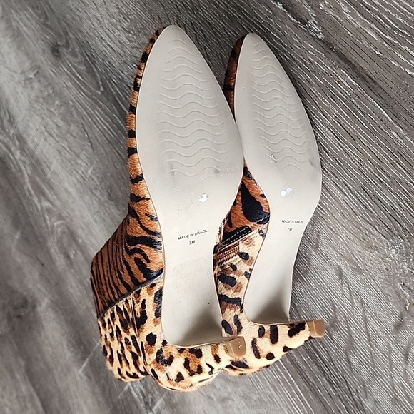NEW! Matisse Shaker Leather and Rea Calfl Fur Animal Print Booties Boots Size 7 - Picture 9 of 10
